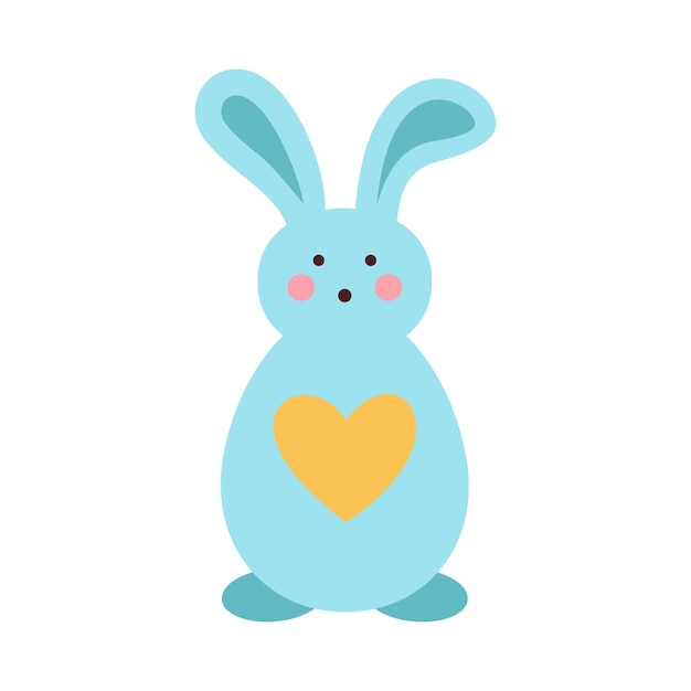 Easter bunny flat cartoon vector