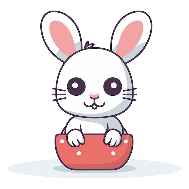 Easter bunny isolated vector illustration