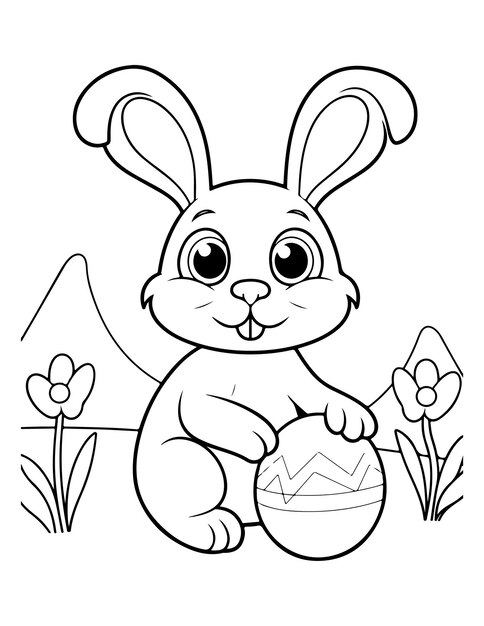 Easter Bunny Kawaii Coloring page