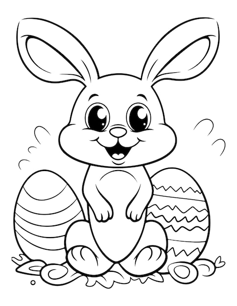 Easter Bunny Kawaii Coloring page