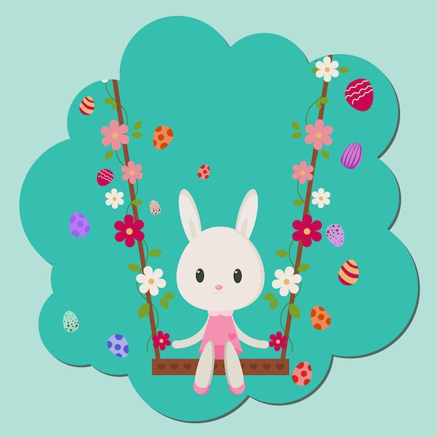 Easter Bunny Swing flat design