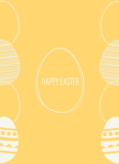 Vector easter card with eggs set flat minimalistic illustration modern style