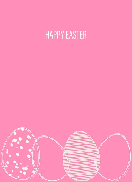 Vector easter card with eggs set flat minimalistic illustration modern style