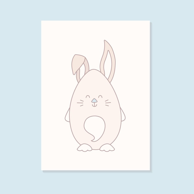 Easter cards set with bunny for invination banner Vector illustration for greeting