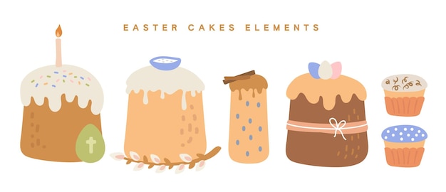 Easter celebration elements cake egg willow