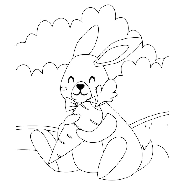 Easter Coloring Pages For Kids Premium Vector