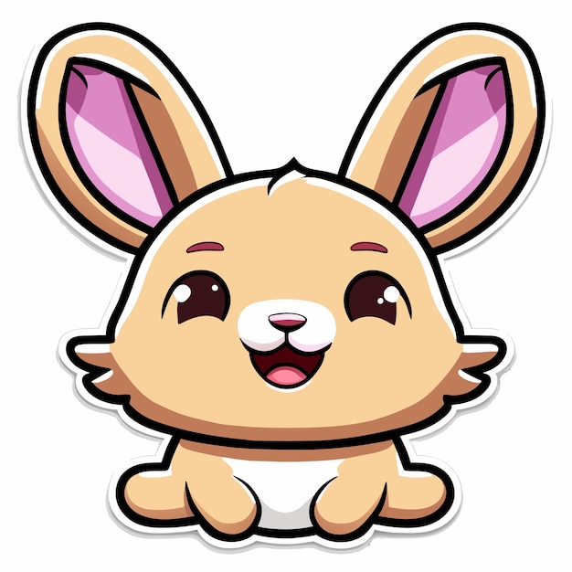 Easter cute bunny hamster hand drawn cartoon sticker icon concept isolated illustration