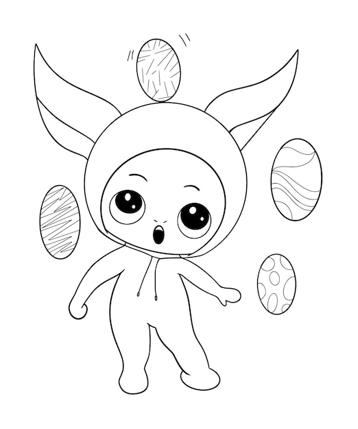 Easter Cute Coloring Page