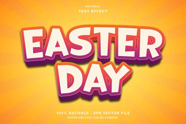 Easter Day Cartoon 3D Editable Text Effect