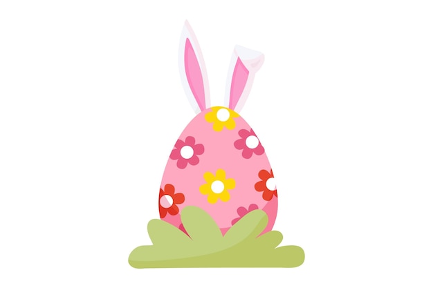 Vector easter day flat sticker design