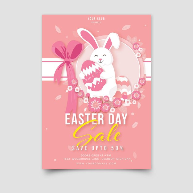 Vector easter day poster