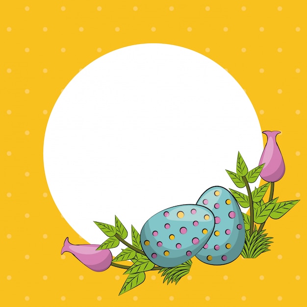 Easter day round frame