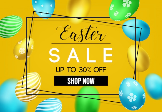 easter day sale with 3d model eggs