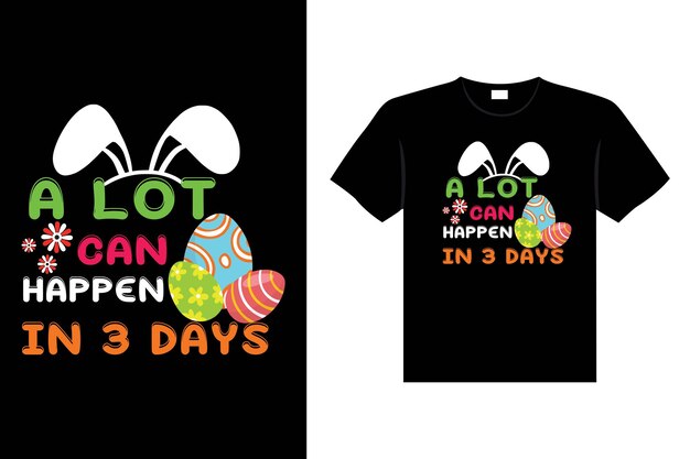 Easter day typography egg lettering tshirt design holiday greeting cute bunny vector art