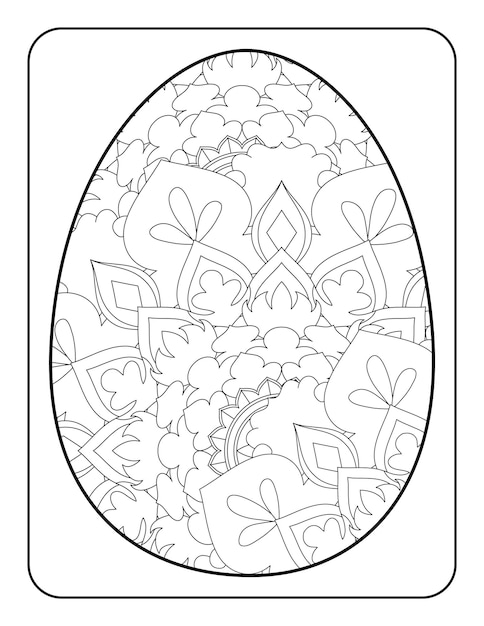 Easter egg coloring page Easter bunny coloring page Coloring page for adults and kids