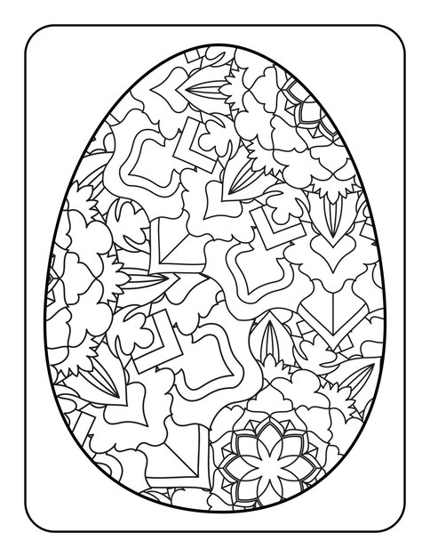 Easter egg coloring page Easter bunny coloring page Coloring page for adults and kids