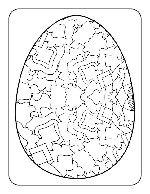 Easter egg coloring page Easter bunny coloring page Coloring page for adults and kids