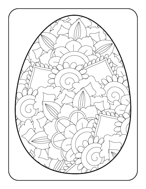 Easter egg coloring page Easter bunny coloring page Easter coloring page for adults and kids