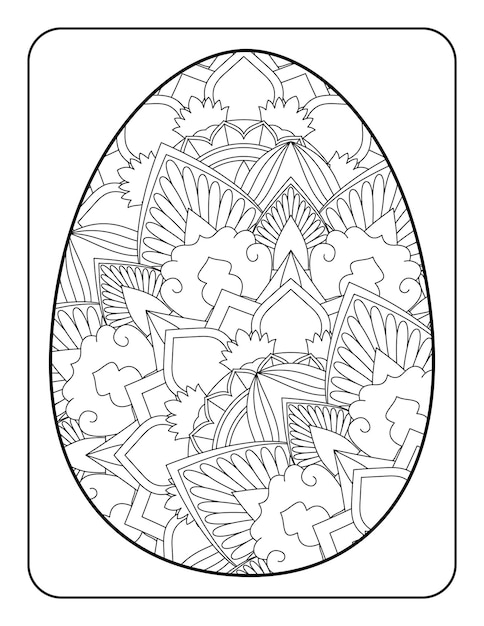 Easter egg coloring page Easter bunny coloring page Easter coloring page for adults and kids