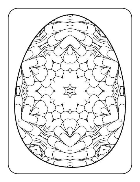 Easter egg coloring page Happy easter day coloring book page Coloring page for kids and adults