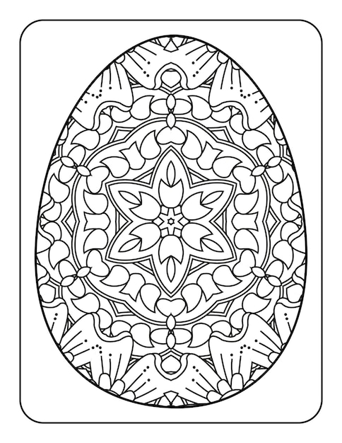 Easter egg coloring page Happy easter day coloring book page Coloring page for kids and adults