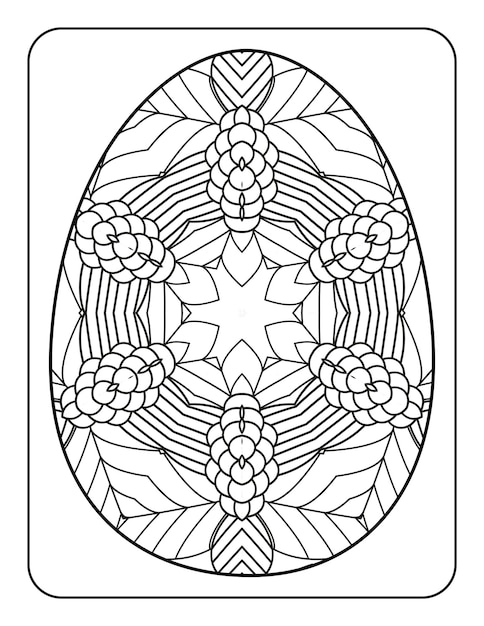 Easter egg coloring page Happy easter day coloring book page Coloring page for kids and adults