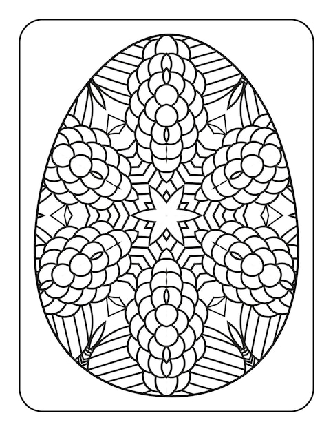 Easter egg coloring page Happy easter day coloring book page Coloring page for kids and adults