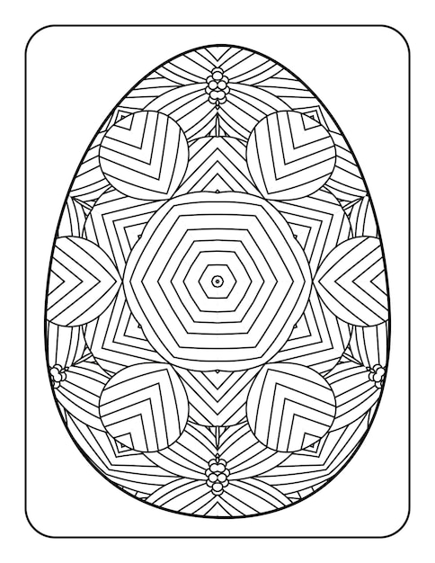 Easter egg coloring page Happy easter day coloring book page Coloring page for kids and adults