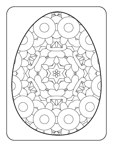 Easter egg coloring page Happy easter day coloring book page Coloring page for kids and adults