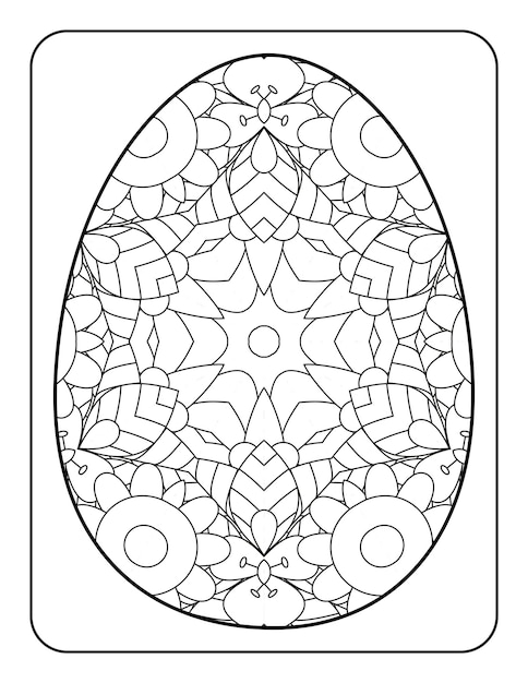 Easter egg coloring page Happy easter day coloring book page Coloring page for kids and adults