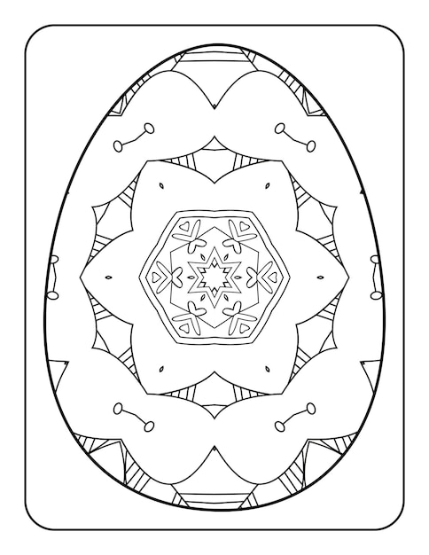 Easter egg coloring page Happy easter day coloring book page Coloring page for kids and adults