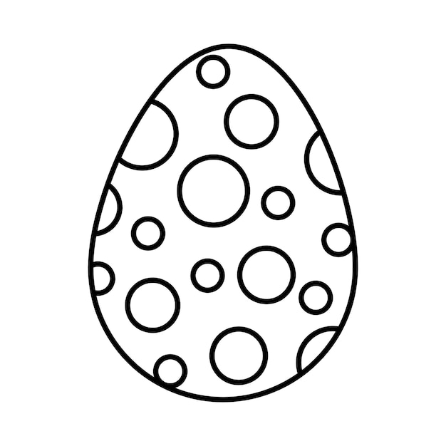 Easter egg Cute doodle decorative egg Vector linear illustration