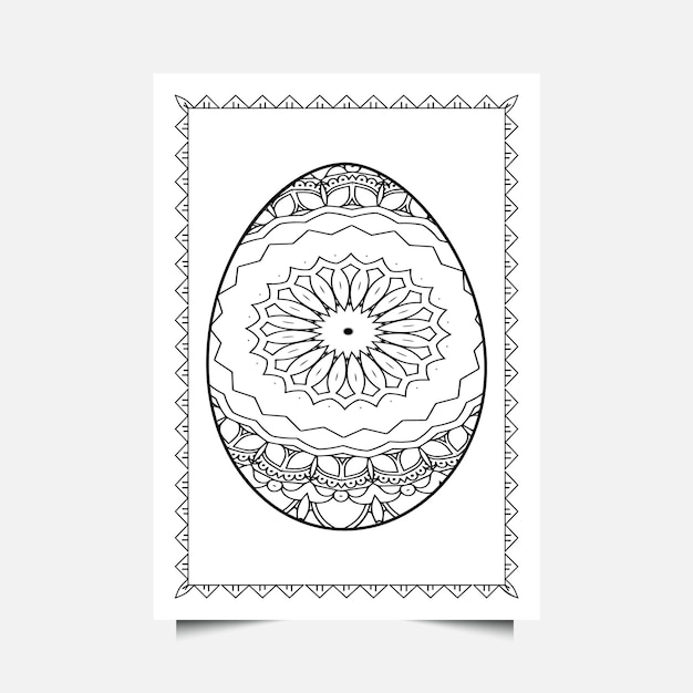 Easter egg doodle coloring book page coloring pages for children and adults on a white background