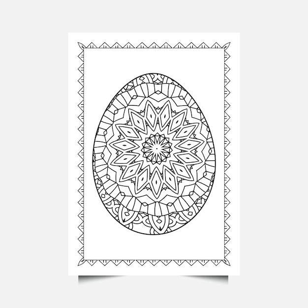 Easter egg doodle coloring book page coloring pages for children and adults on a white background