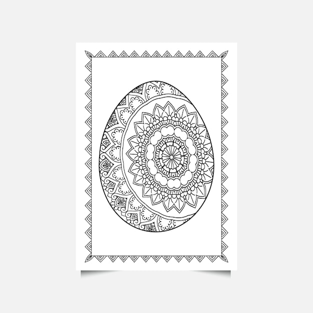 Easter egg doodle coloring book page coloring pages for children and adults on a white background