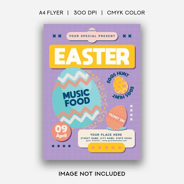 Vector easter egg hunt flyer template