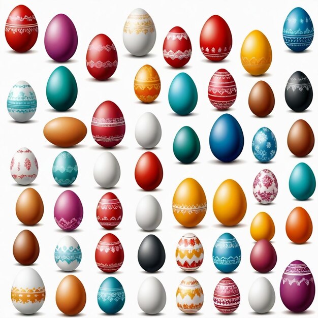 Vector easter egg vector set white background isolated a high quality