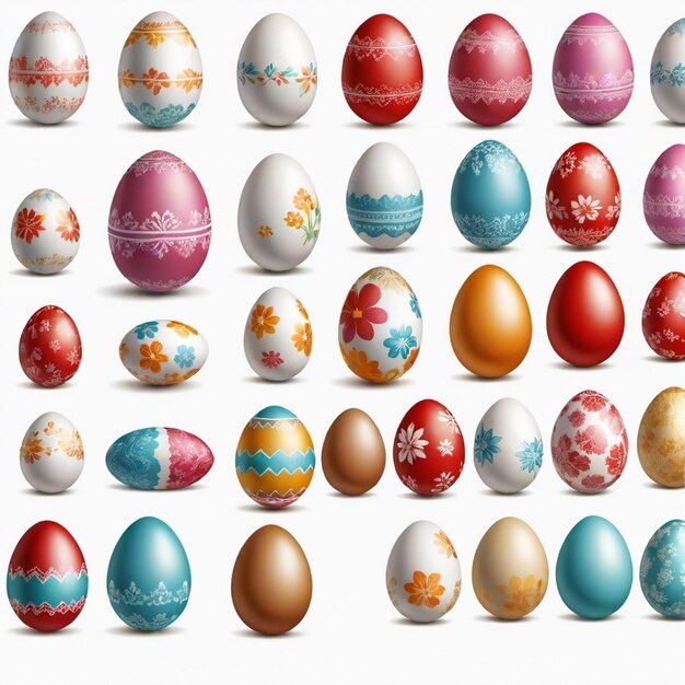 Vector easter egg vector set white background isolated a high