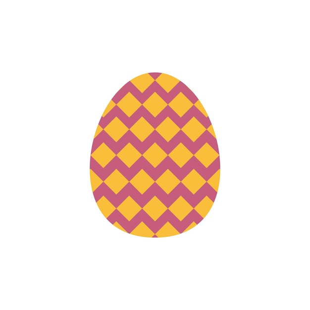 An easter egg with a chevron pattern on it