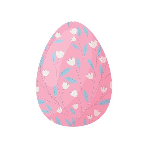 Easter egg with flowers