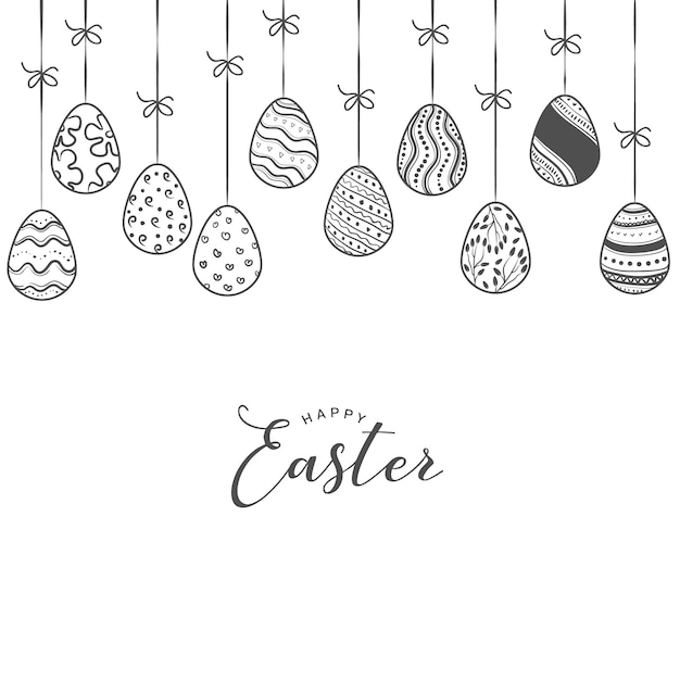 Easter eggs background template with framing and copy space