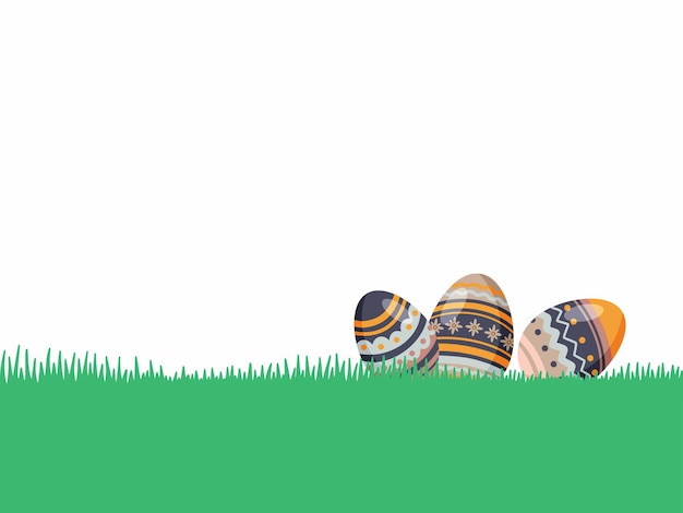 Easter Eggs Grass Background Illustration