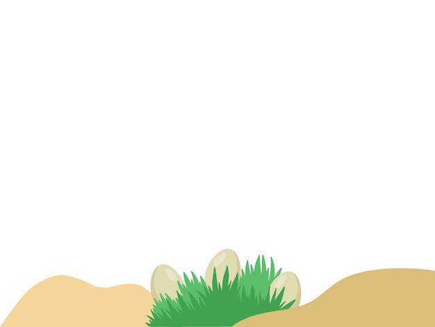 Easter Eggs Grass Background Illustration