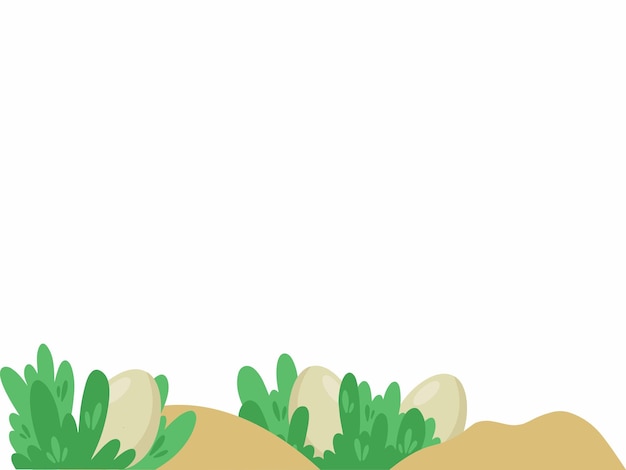 Easter Eggs Grass Background Illustration