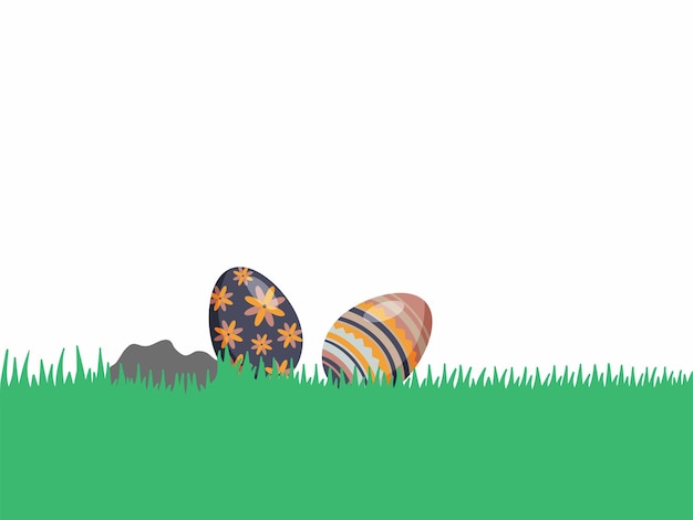 Easter Eggs in Green Grass