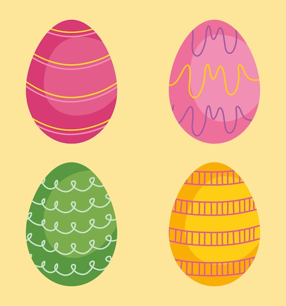 Easter eggs icon set