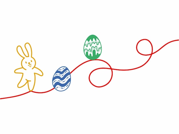 Easter Eggs Line Art Illustration