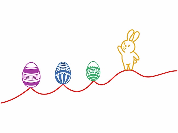 Easter Eggs Line Art Illustration