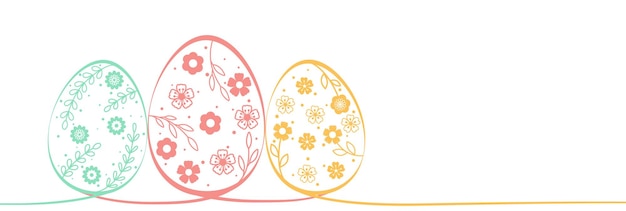 Easter eggs with flowers on white background Spring decorations to celebrate Easter