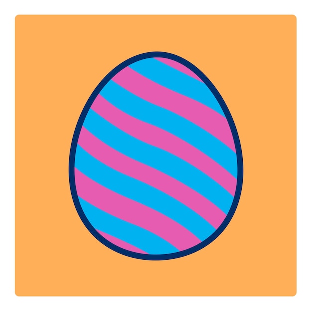 A Easter eggs with various drawings flat design style minimal vector illustration